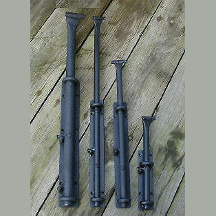 Cane bolts in the 4-inch up position, used to secure doors and gates, displayed on a white background.