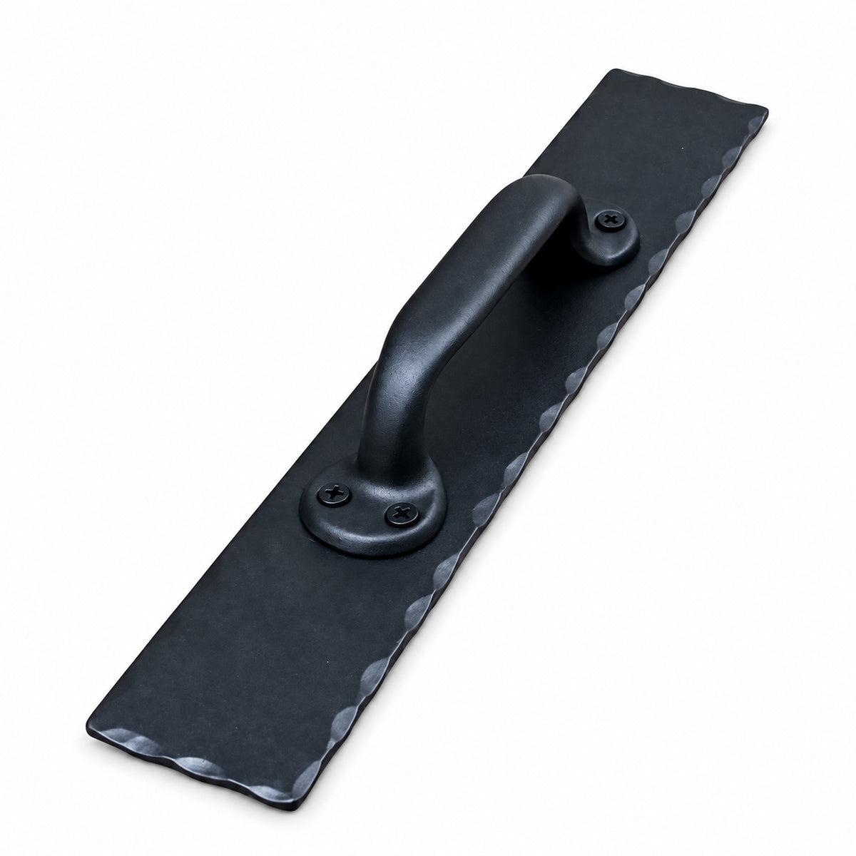 Barn Door Handle Pull #1 with Hammered Back Plate