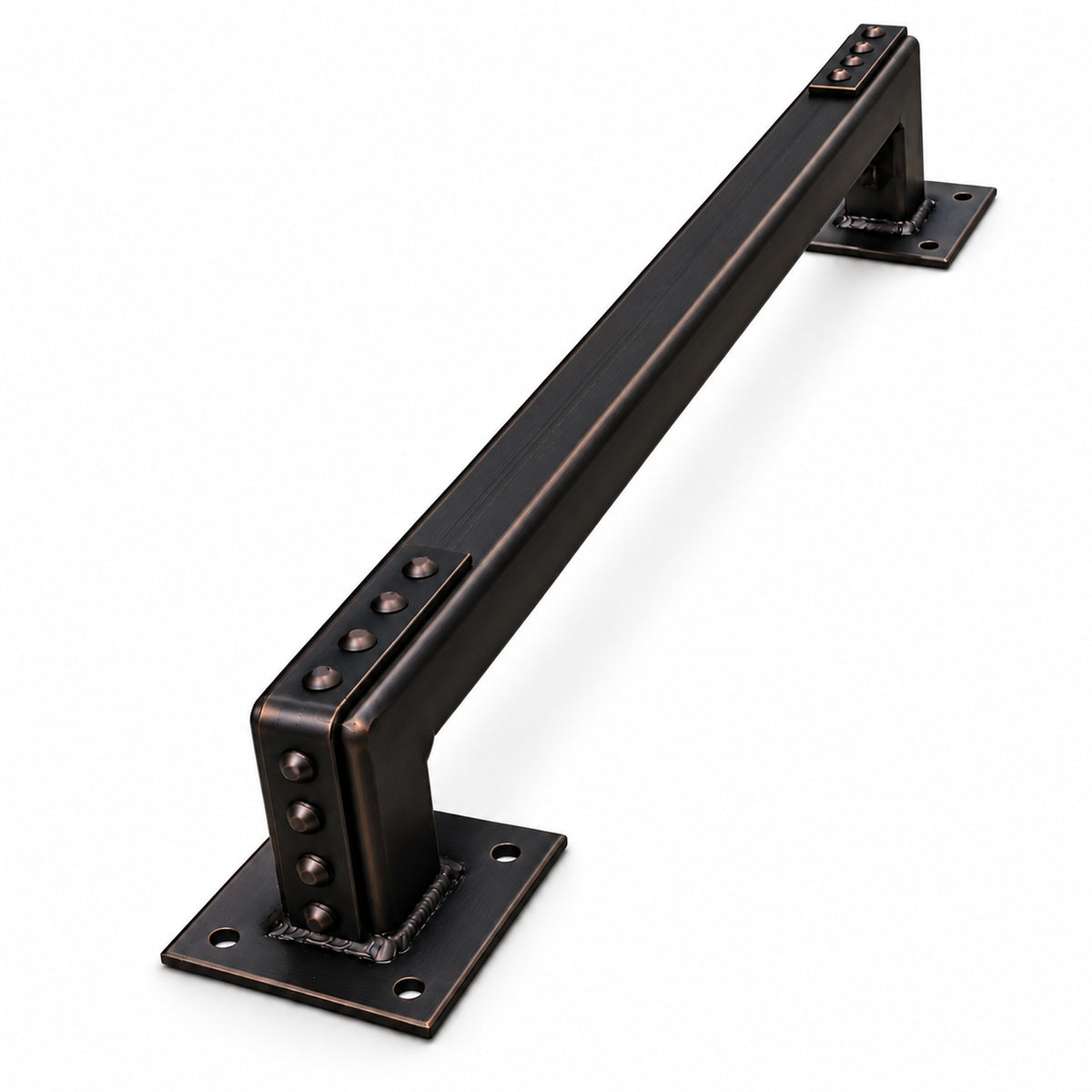 Barn Door Handle Pull -Industrial Style with Studded Bracket Ends - Multiple Finishes Available
