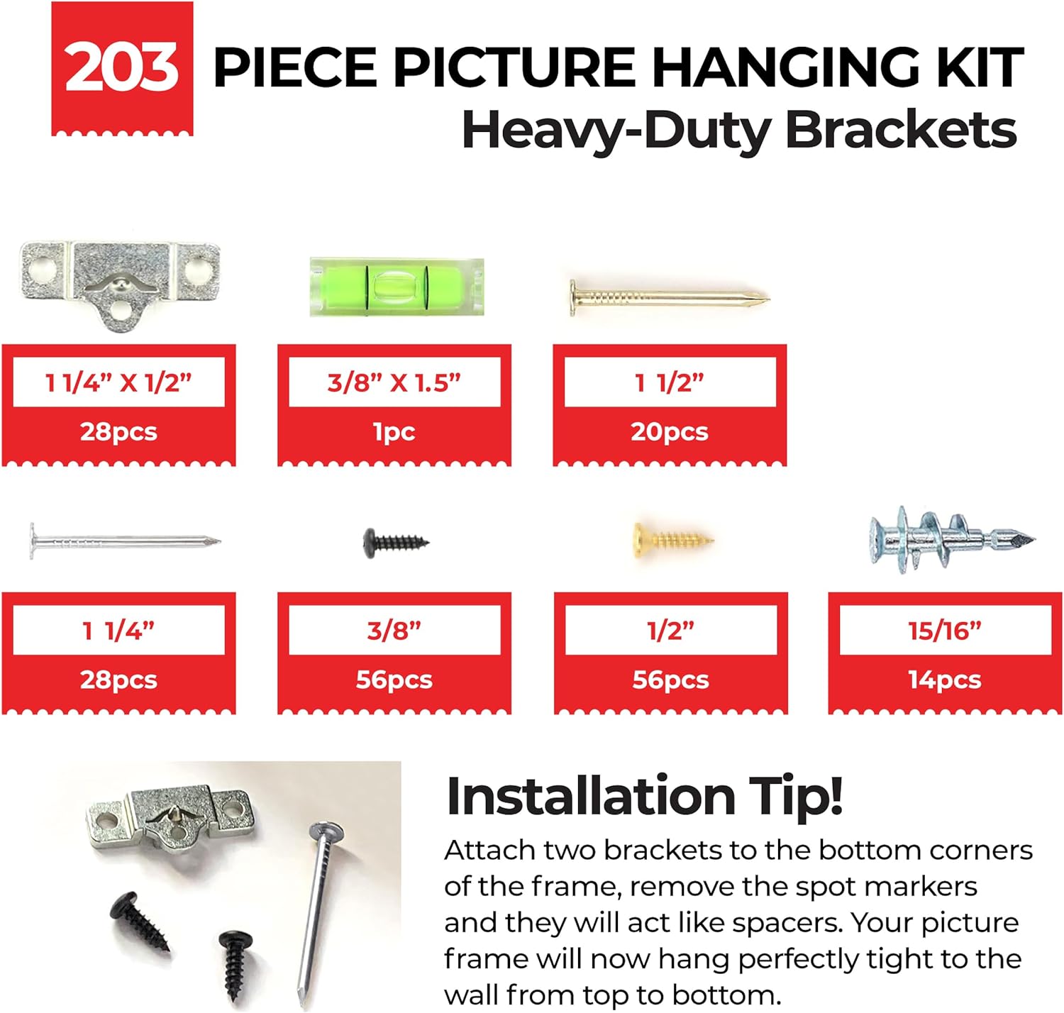 Zinc Picture Hanging Kit | Up to 60 lbs