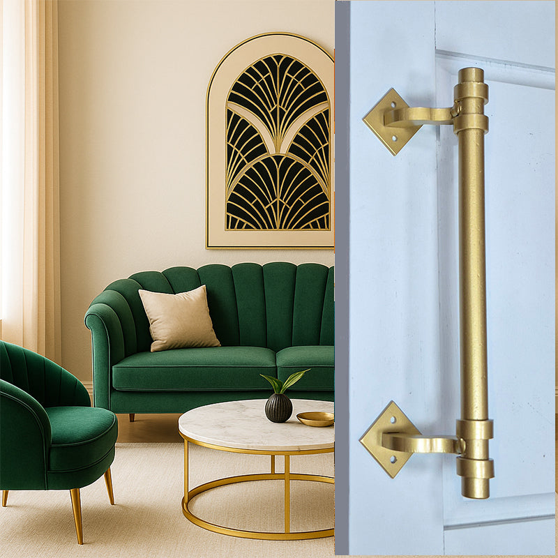 Art deco door pull featuring various finishes. A throwback to another era.