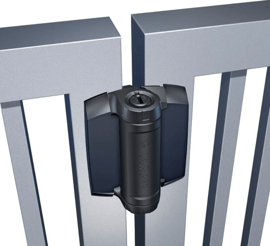 Self-Closing Gate Hinges - Gate Gap (11/32”- 1") - Black Finish - For Metal Gates - 2 Pack