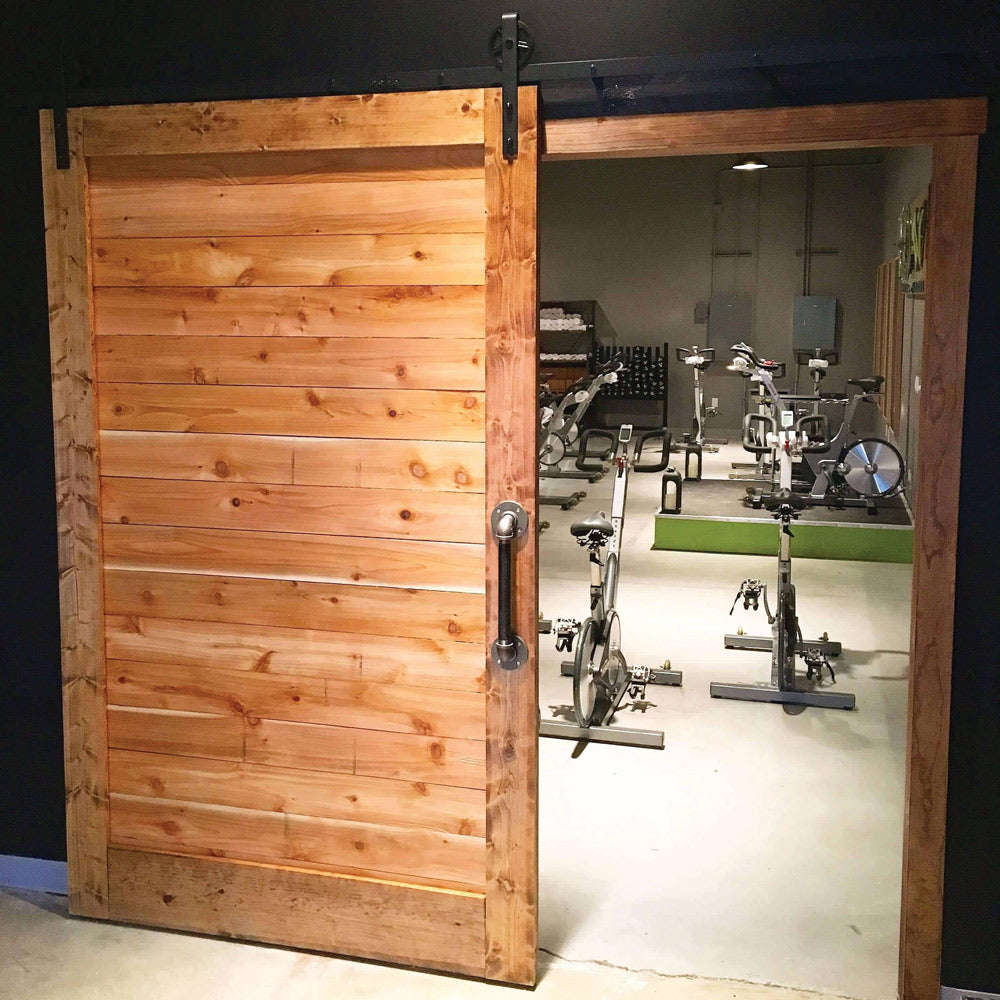 Barn Door Hinges / Hardware Kit - Straight Strap Style with Track - Multiple Sizes and Finishes Available
