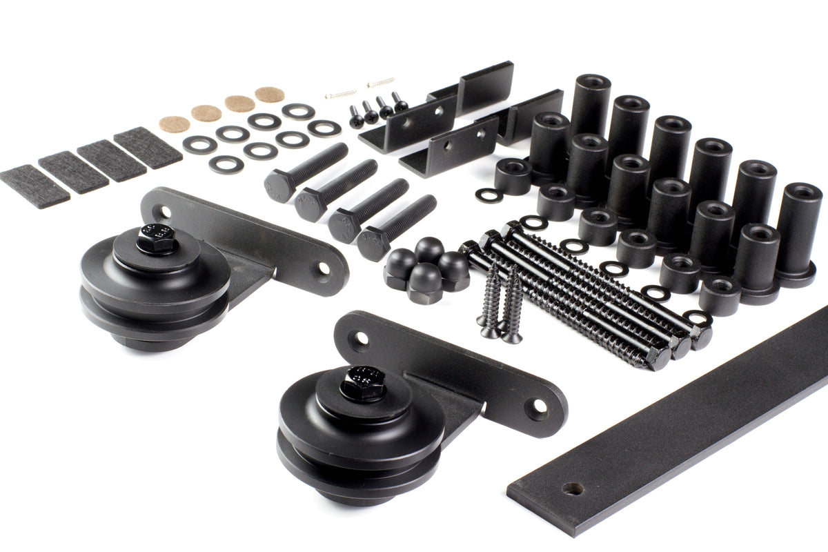 Barn Door Hinges / Hardware Kit - Top Mount Style With Track - Multiple Sizes and Finishes Available