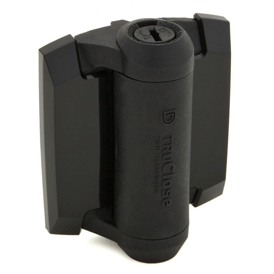 Self-Closing Gate Hinges - 1 Leg for Gate Gap (11/32”-7/8”) - Black Finish - For Metal Gates