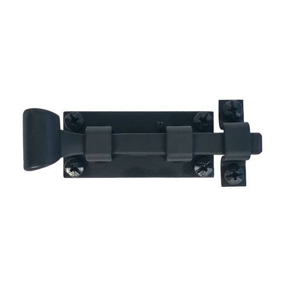 Cabinet Latches - Forged Iron Square Slide Bolt - 2-1/4" Inch - Matte Black Finish - Sold Individually