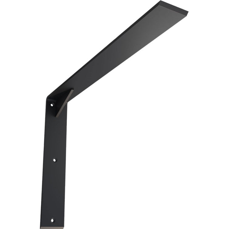 Countertop Support Heavy Duty Steel Bracket with Gusset - 2-1/2&quot; Inch Width - Multiple Sizes Available - Black Powder Coat Finish - Sold Individually