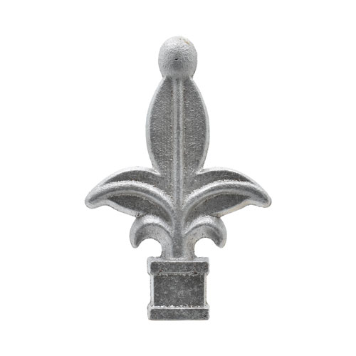 Finials / Fence Top Posts - Cast Aluminum - Fleur-de-Lis Shape With Ball - 1" Inch Square Base Fits Over 1/2" Inch - Multiple Sizes and Finishes Available - Sold Individually