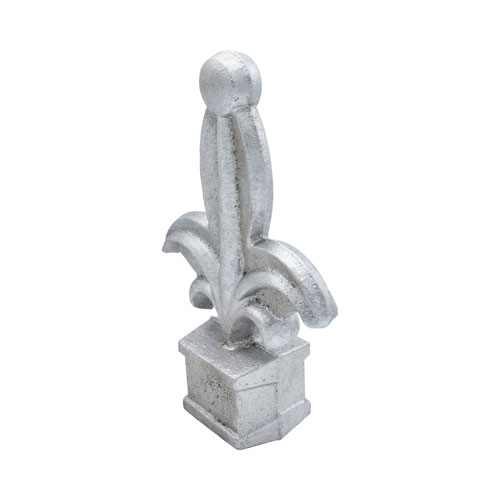 Finials / Fence Top Posts - Cast Aluminum - Fleur-de-Lis Shape with Ball - 1-3/16" Inch Square Base Fits Over 3/4" Inch - 4-1/2" Inch Height - Multiple Finishes Available - Sold Individually