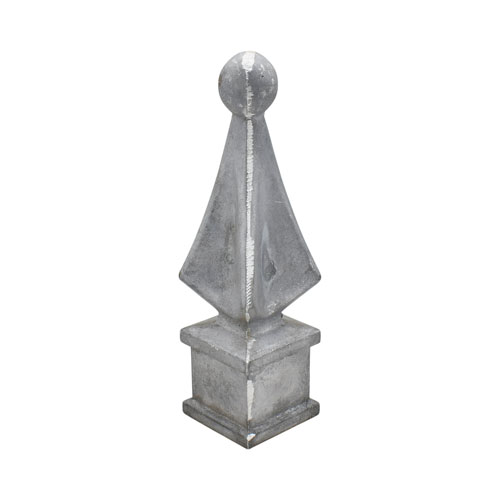 Finials / Fence Top Posts - Cast Aluminum - Quad Spear Shape with Ball - 1" Inch Square Base Fits Over 5/8" Inch - Multiple Sizes and Finishes Available - Sold Individually