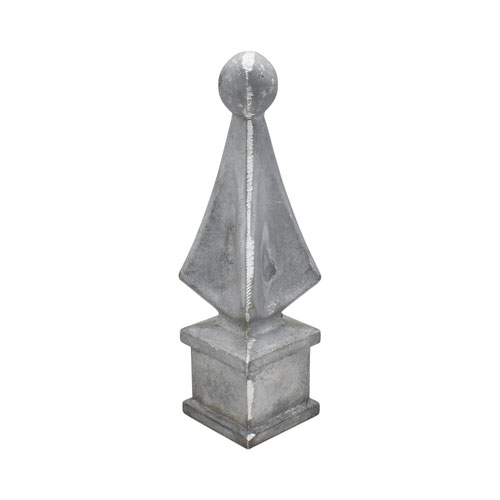 Finials / Fence Top Posts - Cast Aluminum - Quad Spear Shape with Ball - 1&quot; Inch Square Base Fits Over 5/8&quot; Inch - Multiple Sizes and Finishes Available - Sold Individually