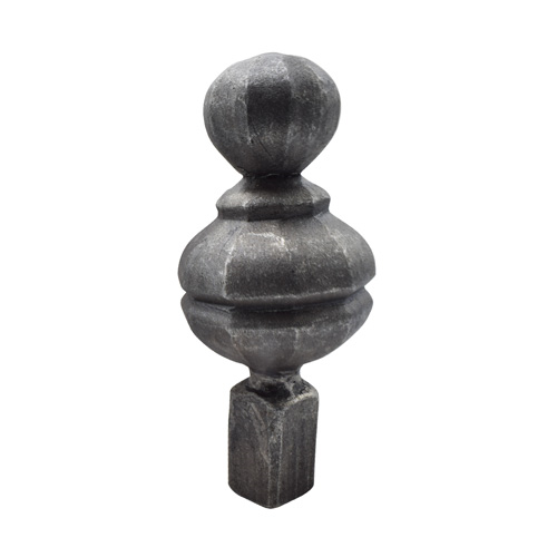 Finials / Fence Top Posts - Forged Steel - Round Shape - 1" Inch Solid Square Base - 5-3/8" Inch Height - Multiple Finishes Available - Sold Individually