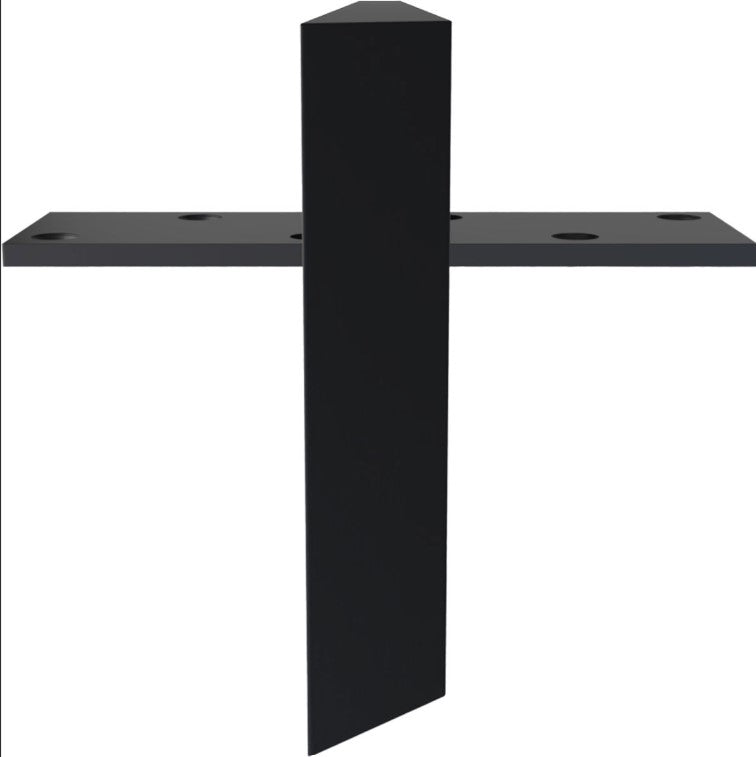 Floating Heavy Duty Steel Wall Mount - 2-1/2" Inch Width - Multiple Sizes Available - Black Powder Coat Finish - Sold Individually