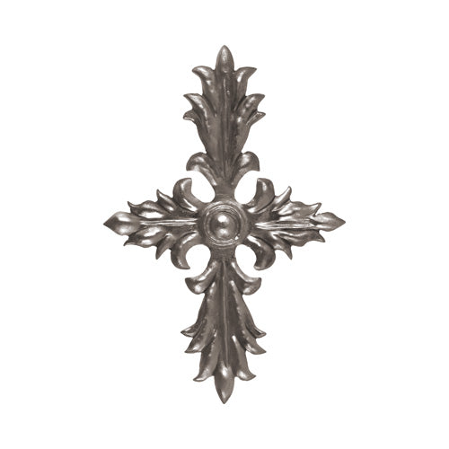 Decorative Cross Flower - Forged Steel - 7-1/2&quot; Inch W x 11-1/4&quot; Inch H - Multiple Finishes Available - Sold Individually