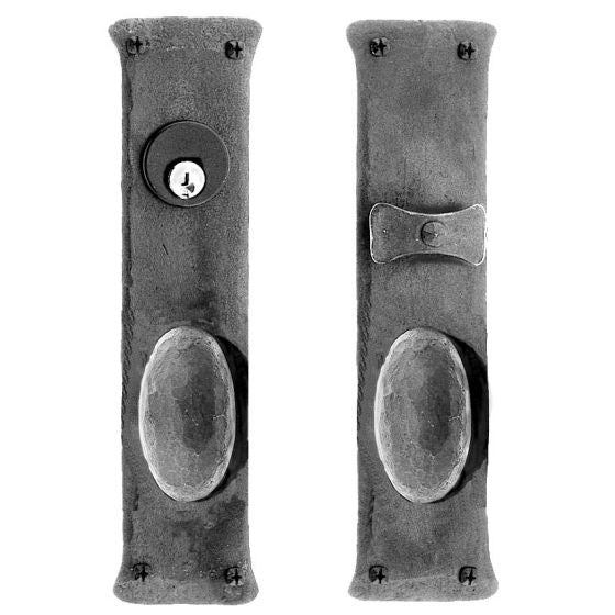 Greenwich Mortise Lock Entrance Set - Double Knob - Forged Iron - Matte Black Finish - Multiple Options Available - Sold as Set