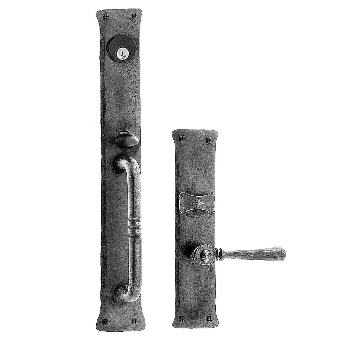 Greenwich Mortise Lock Entrance Set - Handle & Lever - Forged Iron - Matte Black Finish - Multiple Options Available - Sold as Set