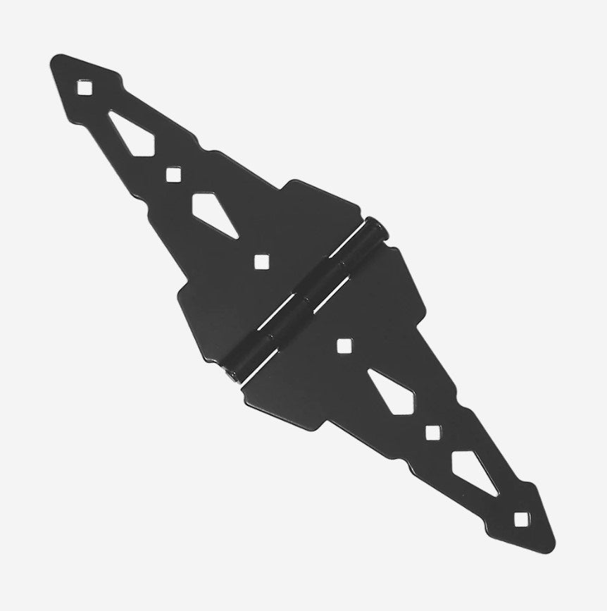 Contemporary Heavy Duty Strap Hinge - For Wood Gates - 8" Inch - Black Powder Coat Finish - Sold Individually