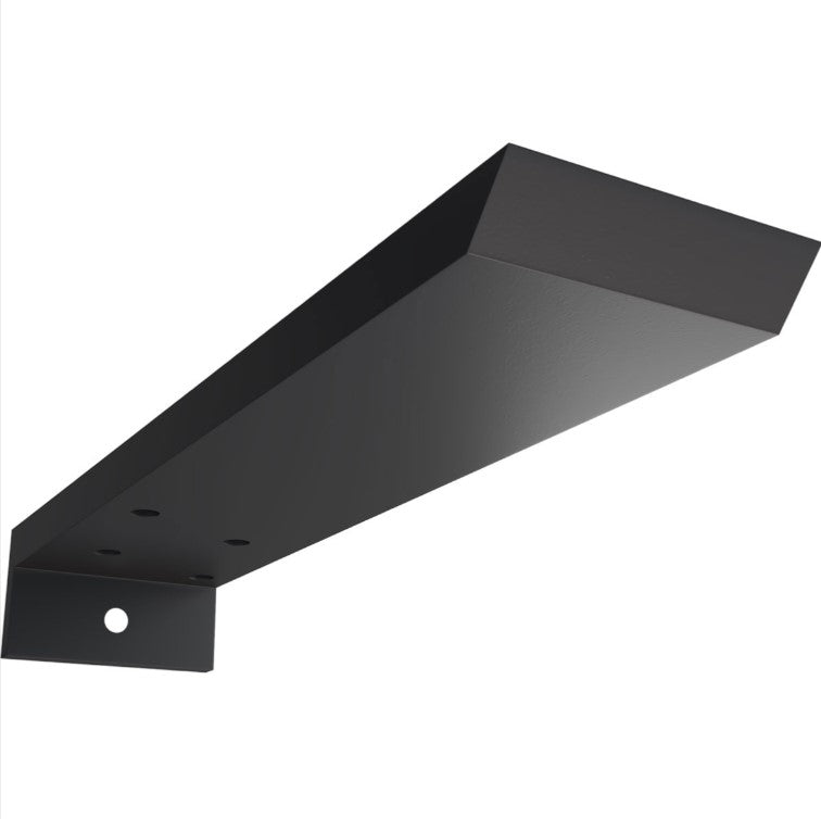 Hidden Floating Heavy Duty Steel Bracket with Flange - 2-1/2&quot; Inch Width x 1-1/2&quot; Inch Height - Multiple Sizes Available - Black Powder Coat Finish - Sold Individually