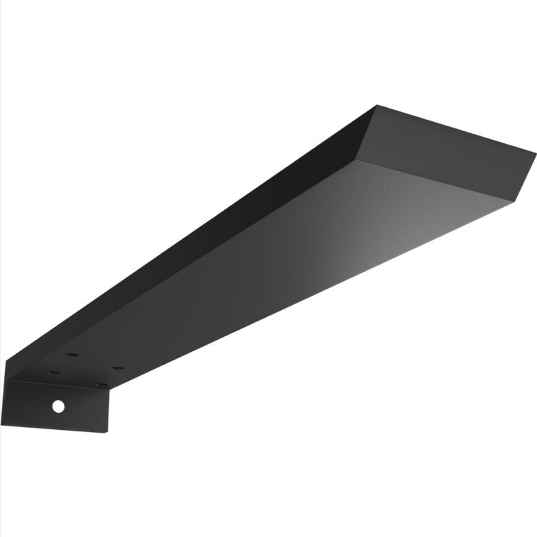 Hidden Floating Heavy Duty Steel Bracket with Flange - 2-1/2" Inch Width x 1-1/2" Inch Height - Multiple Sizes Available - Black Powder Coat Finish - Sold Individually