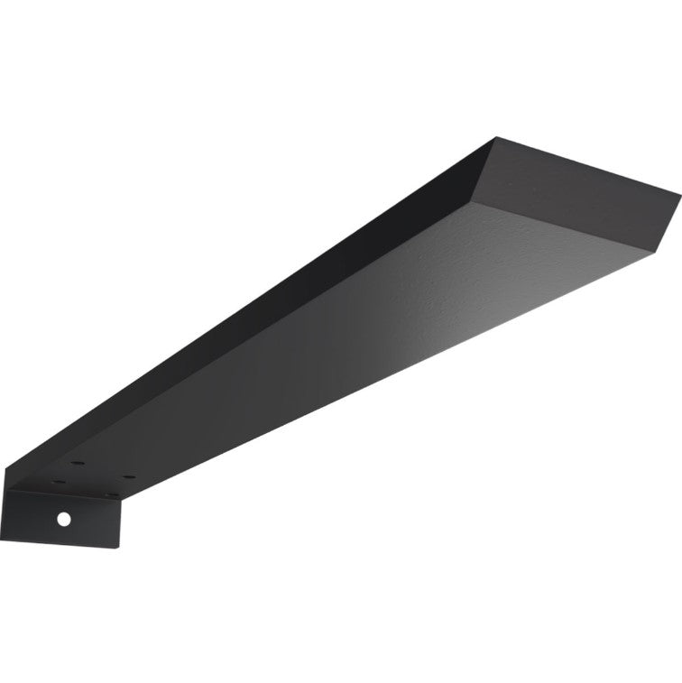 Hidden Floating Heavy Duty Steel Bracket with Flange - 2-1/2" Inch Width x 1-1/2" Inch Height - Multiple Sizes Available - Black Powder Coat Finish - Sold Individually