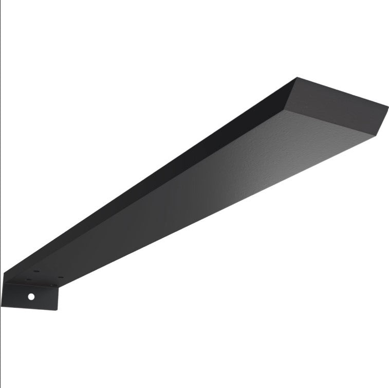 Hidden Floating Heavy Duty Steel Bracket with Flange - 2-1/2" Inch Width x 1-1/2" Inch Height - Multiple Sizes Available - Black Powder Coat Finish - Sold Individually
