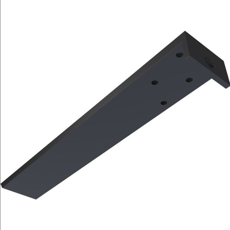 Hidden Floating Heavy Duty Steel Bracket with Flange - 2-1/2&quot; Inch Width x 1-1/2&quot; Inch Height - Multiple Sizes Available - Black Powder Coat Finish - Sold Individually