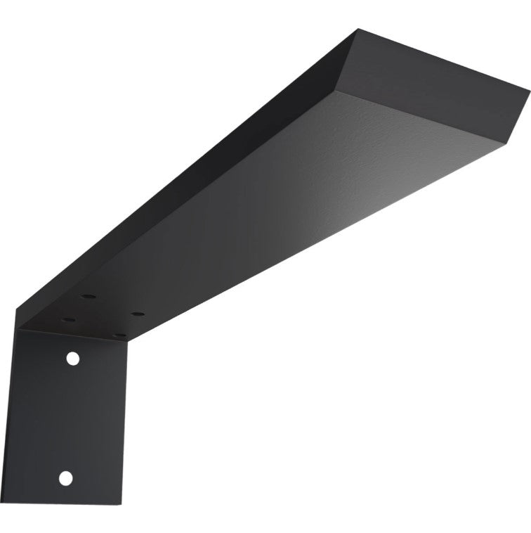 Hidden Support Heavy Duty Steel Bracket with Back Plate - 2-1/2&quot; Inch Width x 4&quot; Inch Height - Multiple Sizes Available - Black Powder Coat Finish - Sold Individually