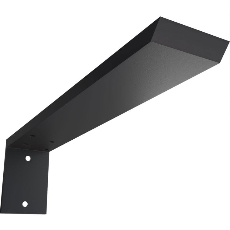 Hidden Support Heavy Duty Steel Bracket with Back Plate - 2-1/2" Inch Width x 4" Inch Height - Multiple Sizes Available - Black Powder Coat Finish - Sold Individually