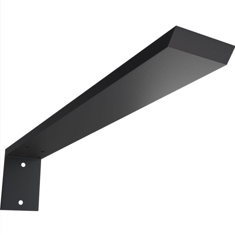Hidden Support Heavy Duty Steel Bracket with Back Plate - 2-1/2" Inch Width x 4" Inch Height - Multiple Sizes Available - Black Powder Coat Finish - Sold Individually