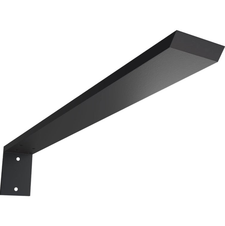 Hidden Support Heavy Duty Steel Bracket with Back Plate - 2-1/2" Inch Width x 4" Inch Height - Multiple Sizes Available - Black Powder Coat Finish - Sold Individually