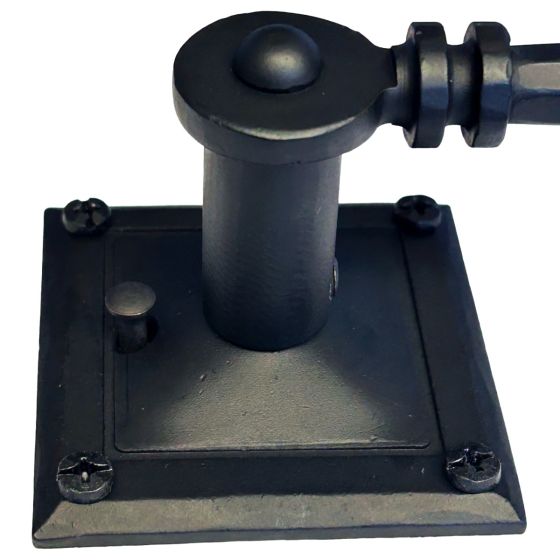 Iron Art Double Lever Privacy Set - 2-3/8" Inch Backset - Square Backplate - Matte Black Finish - Sold as Set
