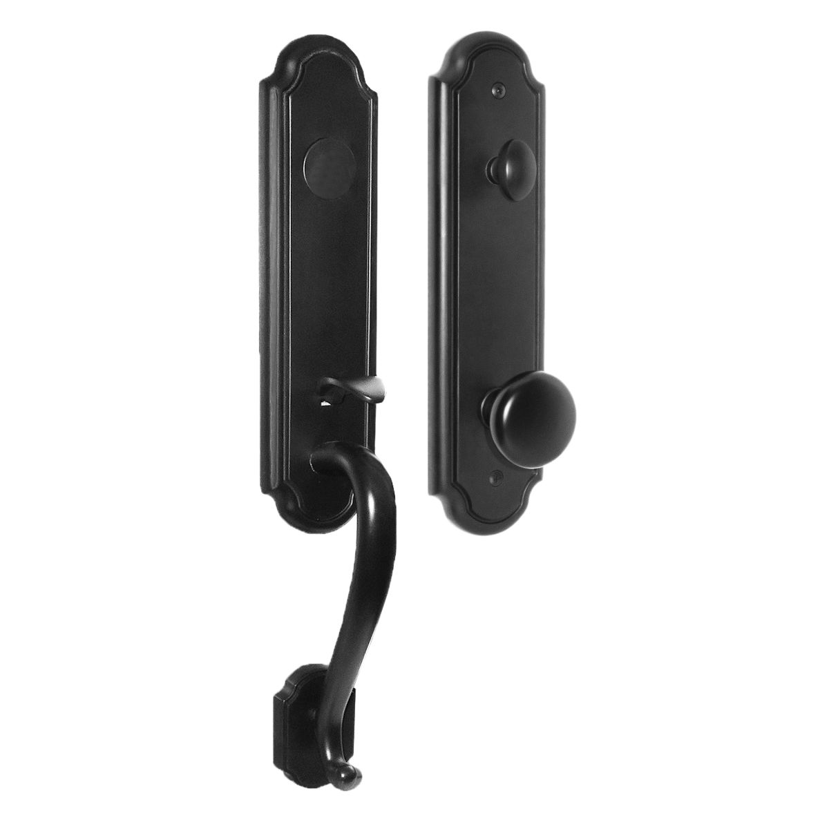Residential Handleset - Dummy Set - Entrance Handle with Knob - Matte Black Finish - Sold as Set