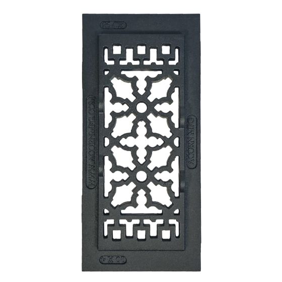 Rustic Registers Vent Covers - Cast Iron Register & Grille - Multiple Sizes Available - Matte Black Finish - Sold Individually