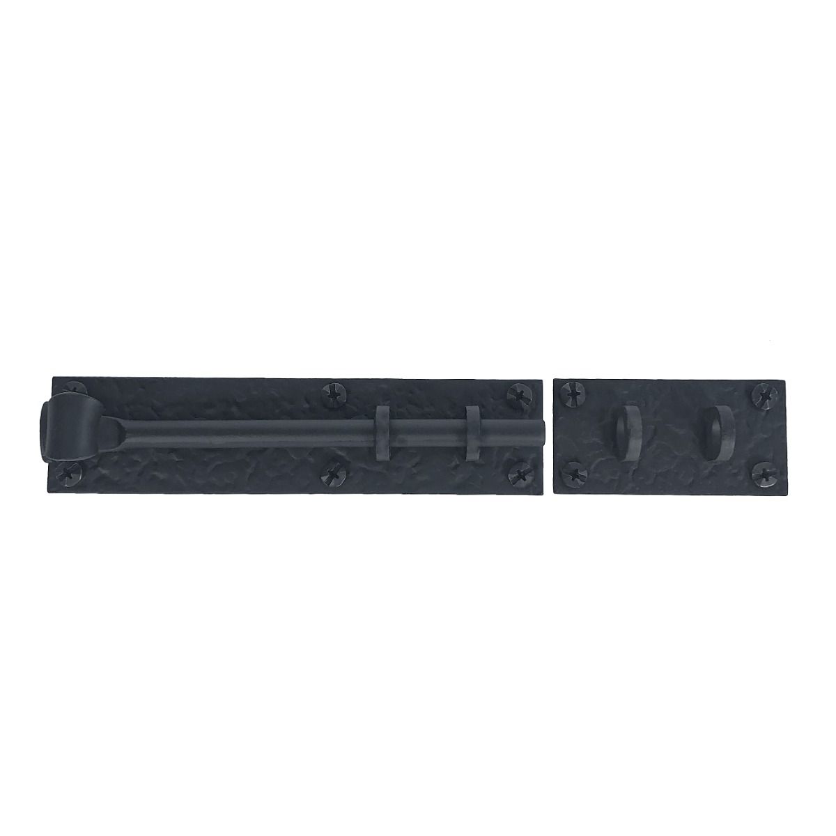 Shutter Latches - Forged Iron Curled Gate & Shutter Slide Bolt - 6" Inch - Matte Black Finish - Sold Individually