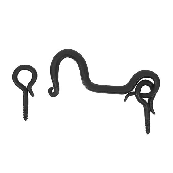Shutter / Cabinet Latches - Hook & Eye - Multiple Sizes Available - Matte Black Finish - Sold Individually