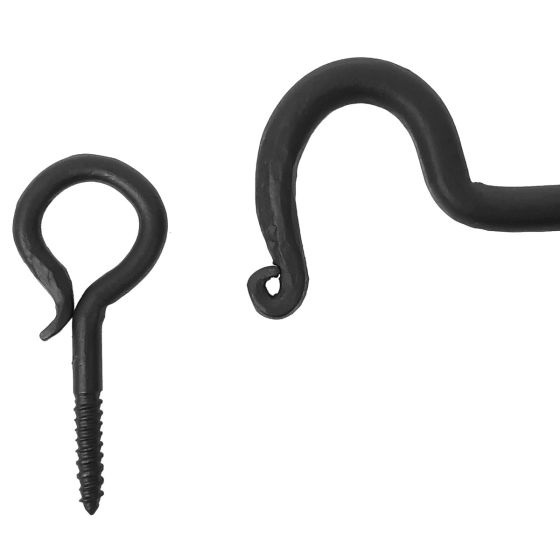 Shutter / Cabinet Latches - Hook & Eye - Multiple Sizes Available - Matte Black Finish - Sold Individually