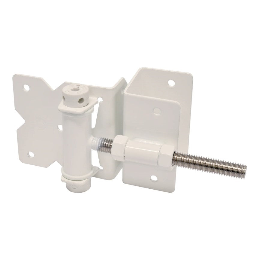 Stainless Steel Gate Hinges - For Wood or Vinyl Gates - Self-Closing up to 44 lbs. - Narrow to 2" Wrap-Around Gate Frames - Ideal Gate Gap 1/2" Inch - Multiple Finishes Available - Sold in Pairs