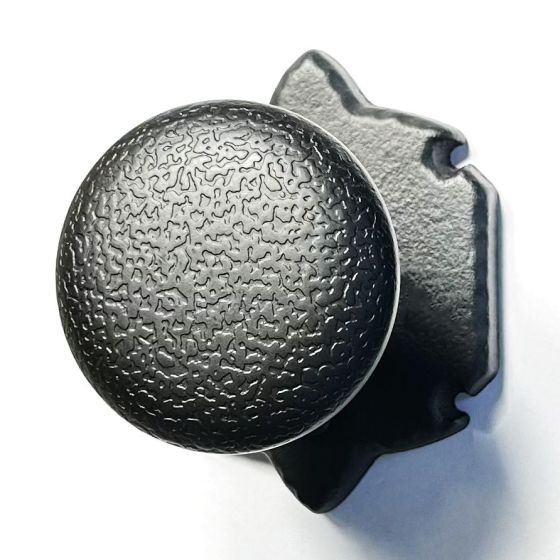 Textured Dummy Knob - Large Warwick Rose - Iron - Matte Black Finish - Sold Individually