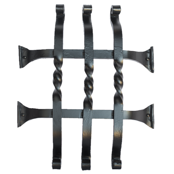 Twisted Curled Tip Speakeasy Grille - 15" x 12" - 5 Bars - Multiple Finishes Available - Sold Individually