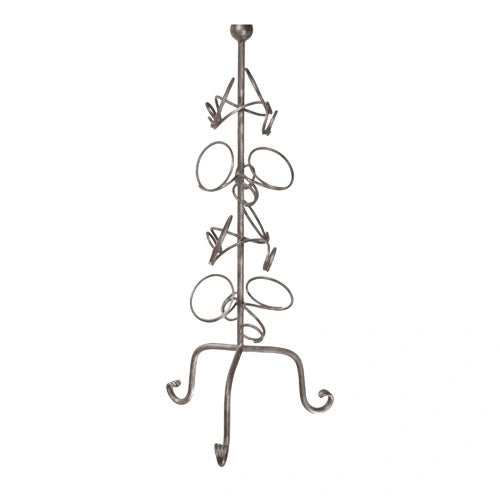 Wine Rack - 8 Bottles - Hand Forged Steel - 17-11/16" Inch x 37-3/8" Inch - Multiple Finishes Available - Sold Individually