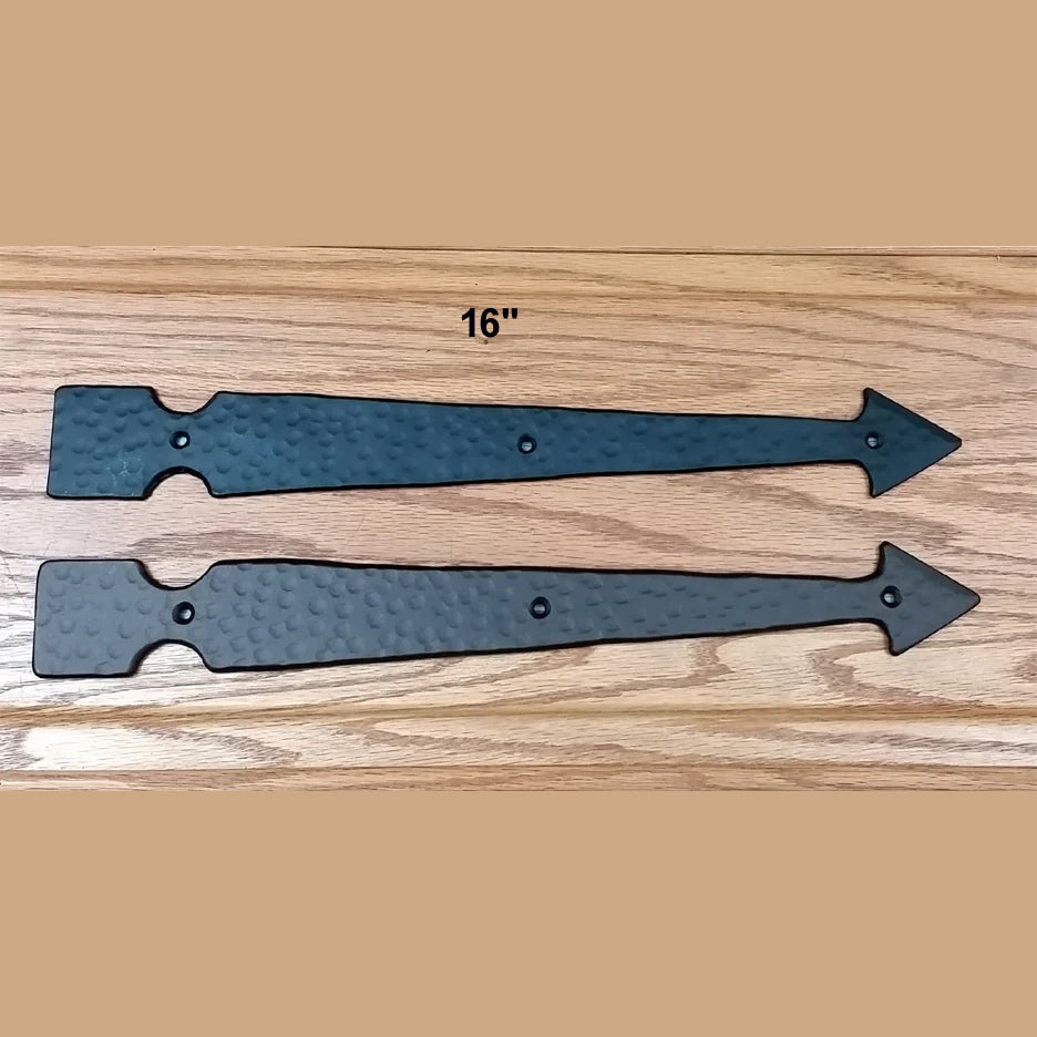 16" Faux Arrow Hinge with Hammered distressed surface