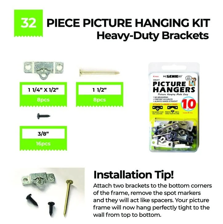 Smart Picture Hangers | Up to 10lbs - Sold in a Kit