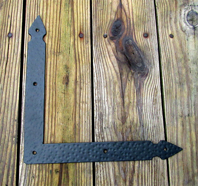 Hand-forged, Rustic Hammered L or T Bracket, Braces (large 12&quot; x 12&quot; x 1 1/2&quot;) - Wild West Hardware