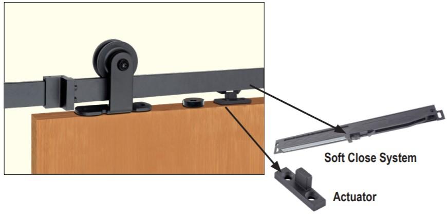 Barn Door Hinges Hardware Kit for Wood Doors - Top Mount Single Wheel