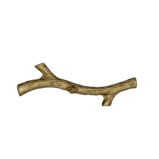 Rustic small twig cabinet pulls in Lux Gold