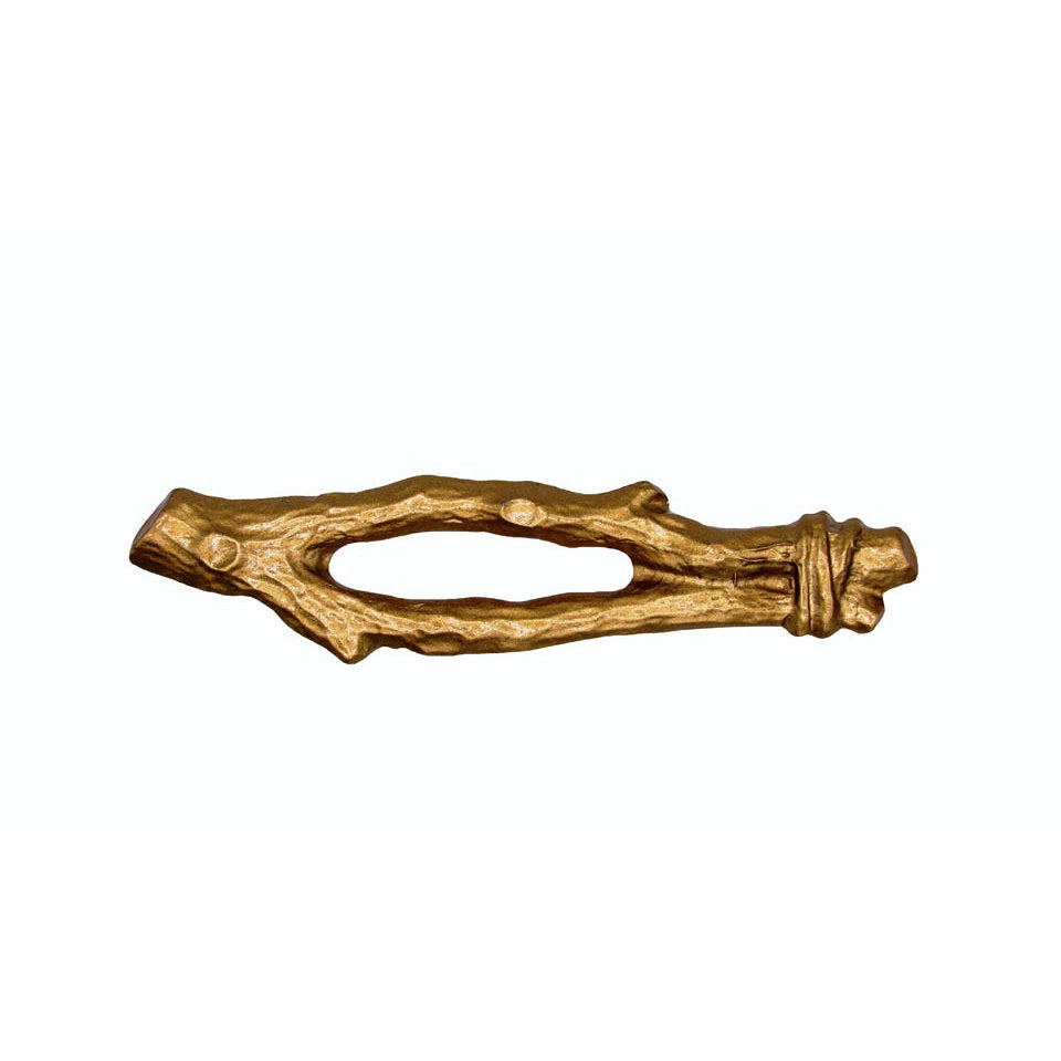 Rustic twigs cabinet pulls in Lux Gold