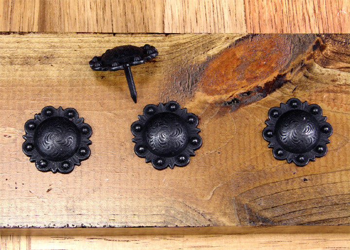 Round STUDDED Style Clavos - Oil Rubbed Bronze finish (near black) - Wild West Hardware