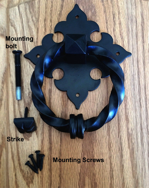 Twisted Ring Door Knocker with FDL Backplate - Wild West Hardware