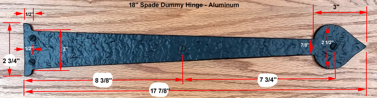 Premium Spade Decorative Hinges- Dimensions of 18&quot; size-Solid Aluminum - Wild West Hardware