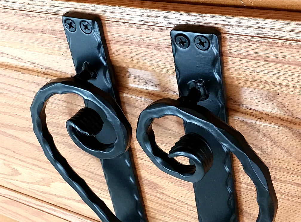 Fish Tail Scroll Door Pull / Barn Door Pull / Appliance Pull - Low Profile - Wild West Hardware
